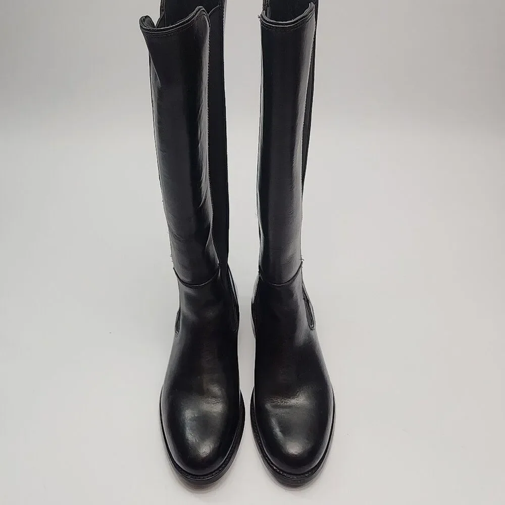 Wolverine Riding Boots Darcy Black Leather Low Heel Women Sz 6 Tall Knee
